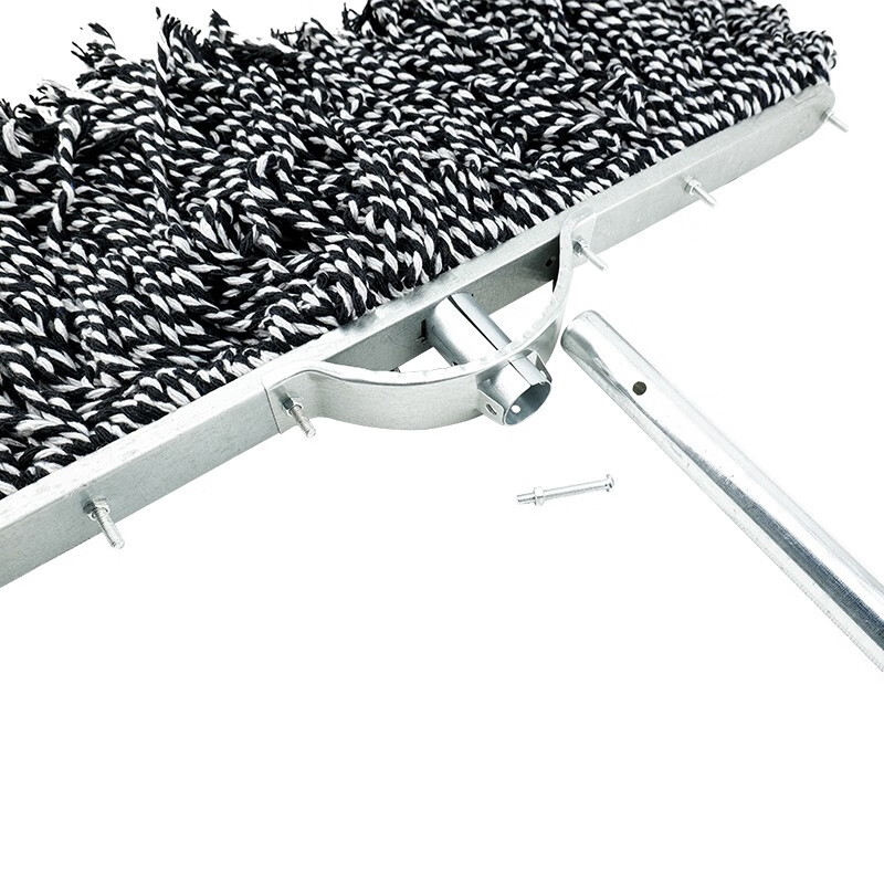 Hasdick dust push flat mop, 60CM black and white reinforced steel rod, office housekeeping, factory workshop, shopping mall cleaning, water absorption, decontamination, removable (1 pack) HKW-37