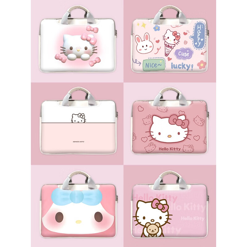 Junxing Lenovo Xiaoxin pro16 computer bag cartoon cute laptop handbag 14 inches for women suitable for HB-1335 crossbody shoulder strap + can be carried + can be placed 14 inches