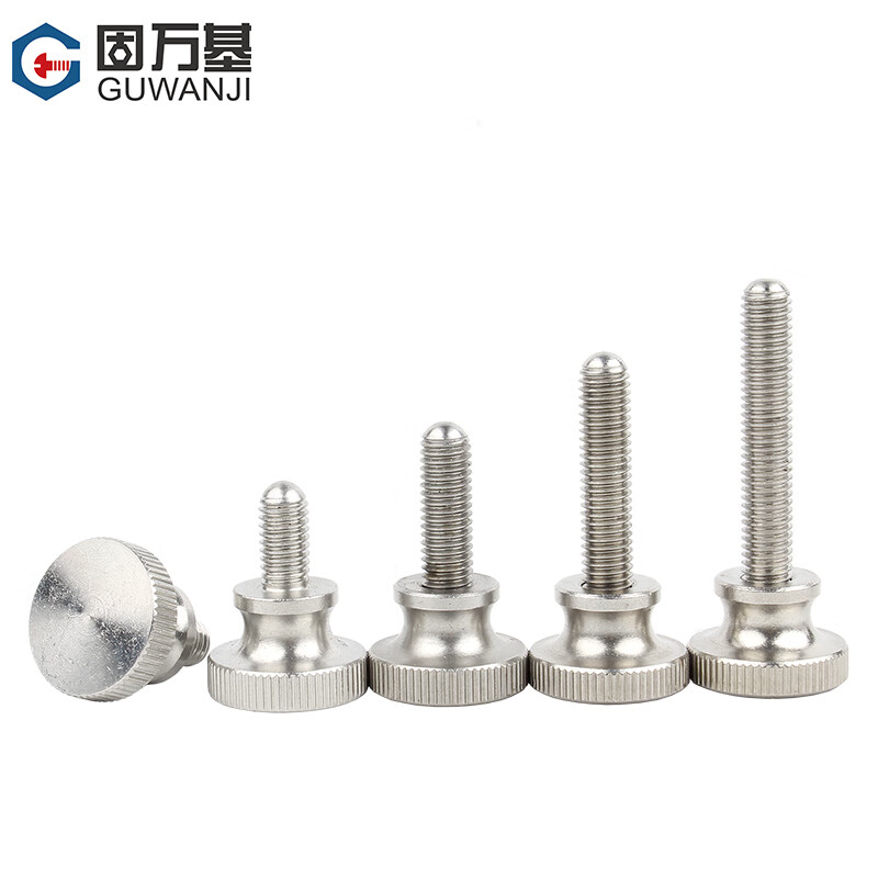 Guwanji 304 stainless steel high head knurled hand screw handle bolt GB834 hand twist handle screw large national standard M2.5x6 (5 pieces)