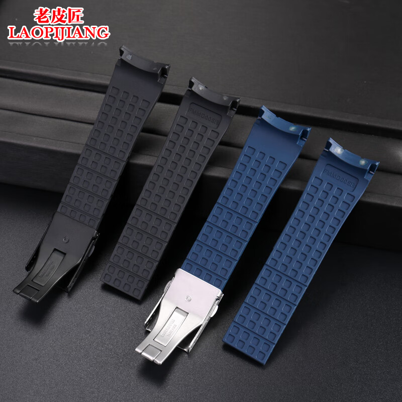 Suitable for Mido watch strap Mido helmsman M005 watch strap Citizen Air Eagle silicone rubber watch strap male 22 23mm black-steel buckle 22mm