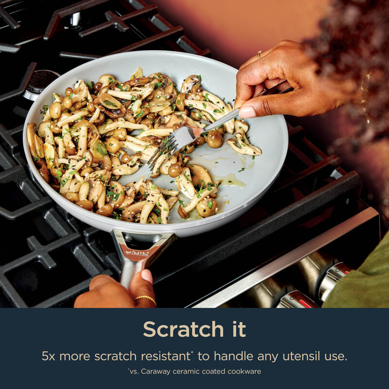 NINJA 11-piece ceramic non-stick cookware set, universal for all stoves, high temperature resistant and scratch resistant