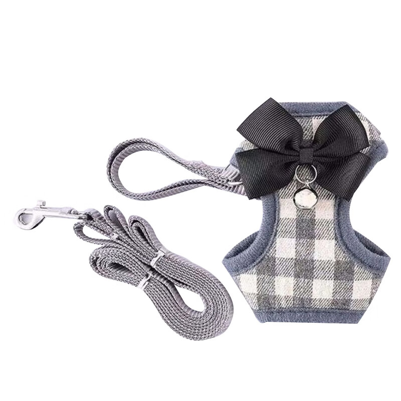 加仕高宠物猫绳胸背带遛猫绳防挣脱猫链子猫咪牵引绳可调节带铃铛S号