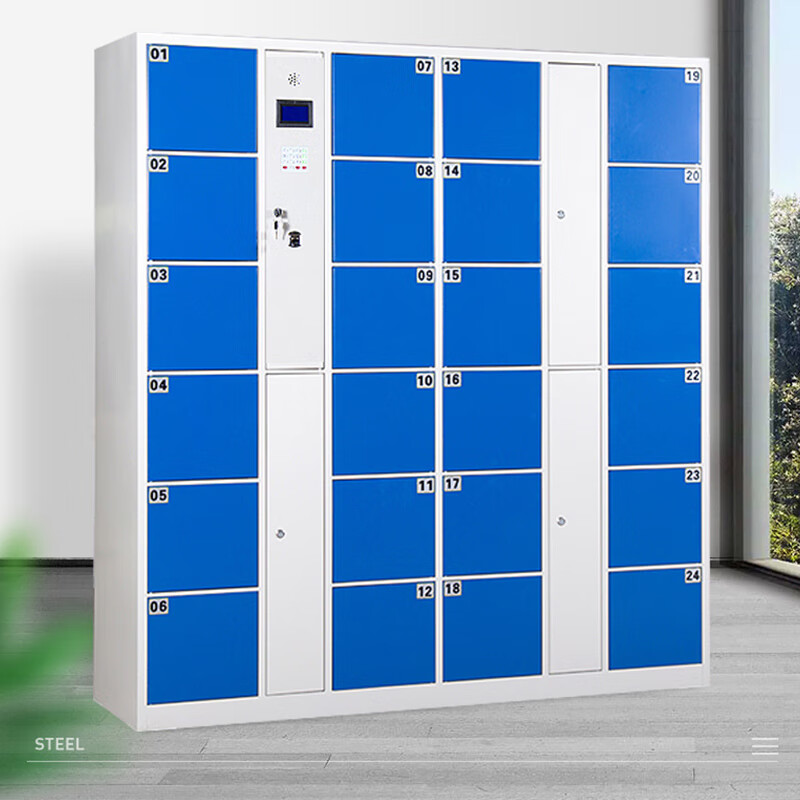 Spurge Electronic Bag Storage Cabinet Smart Storage Cabinet Mobile Phone Storage Cabinet Shopping Mall Locker Self-service Scanning Cabinet 12 Doors WeChat Scanning Blue