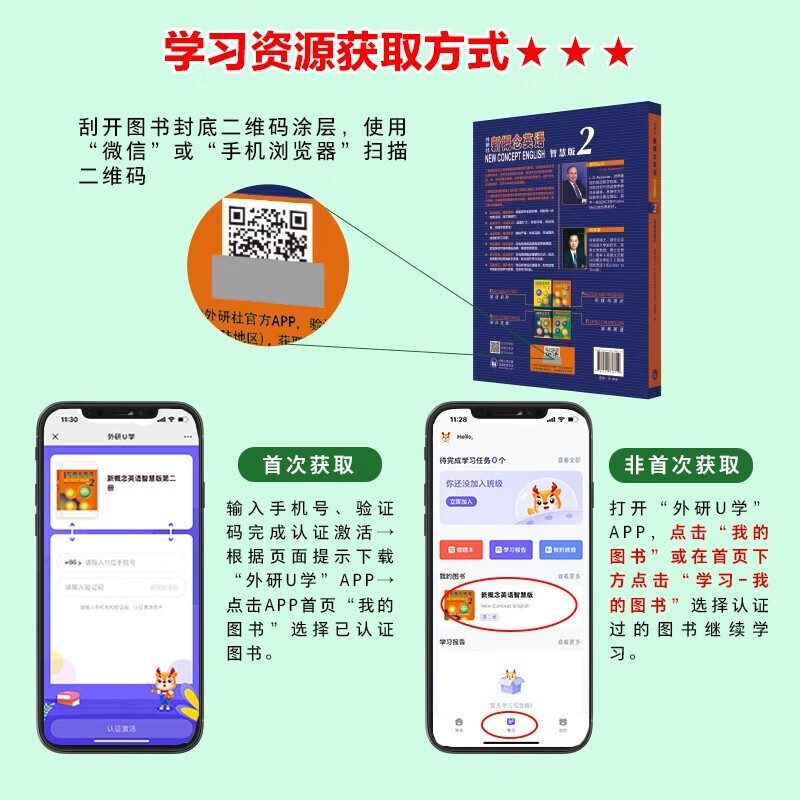 Xinhua Bookstore, New Concept English Complete Set, Smart Upgraded Edition, Textbook with Audio, Student Book, Longman Foreign Language Learning Textbook, New Concept English 2 (Textbook + Workbook)