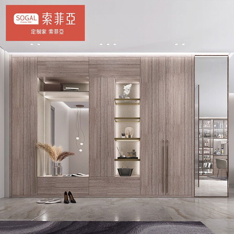 Sofia Whole House Customization Sixth Space Series Overall Wardrobe Dressing Table Combination Cabinet Glass Door Storage Customized Earnest Money (Priority for Measurement and Drawing for Bidding)