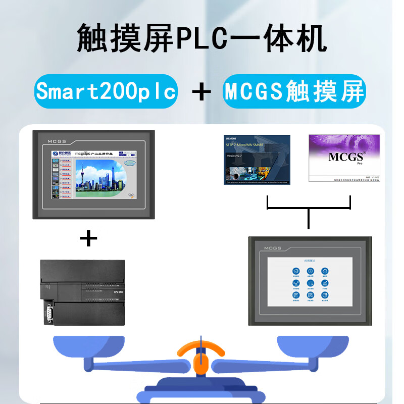 MCGS Kunlun Tongtai 7cun plc touch screen all-in-one machine is compatible with Siemens 224XP smart200 SR40 MCGS-S7-32R-4PT 1DA 16DI/