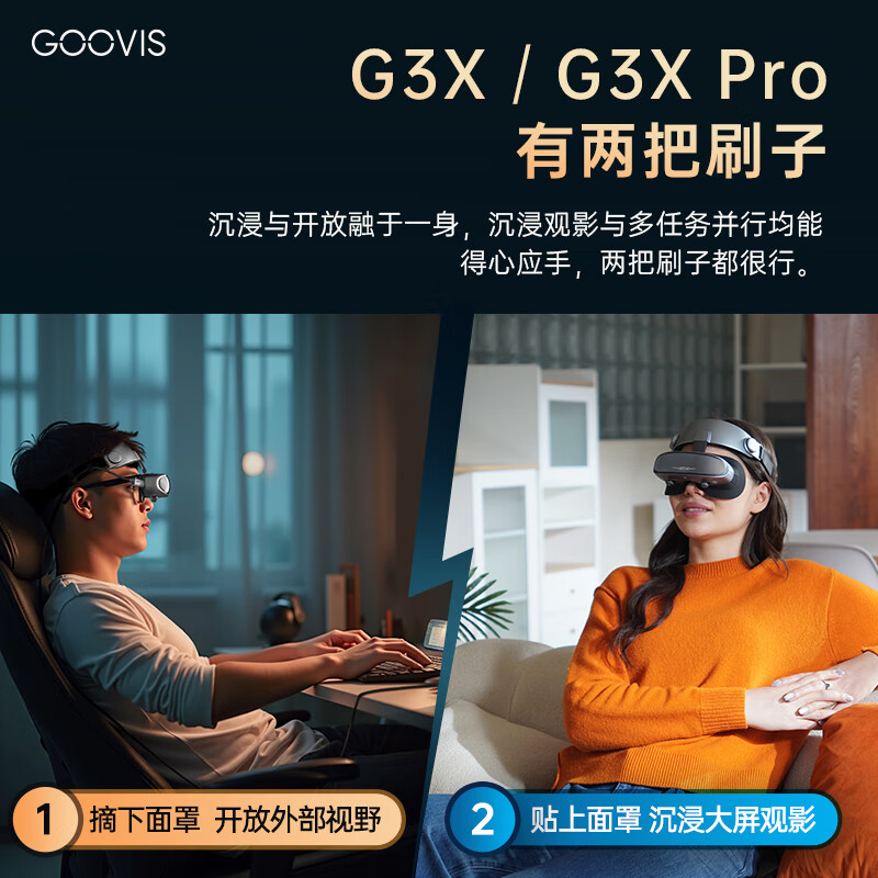 GOOVIS G3X Pro smart glasses, ultra-clear blue light 3D head display, non-VR/AR glasses, OLED head-mounted display, immersive/open dual-use