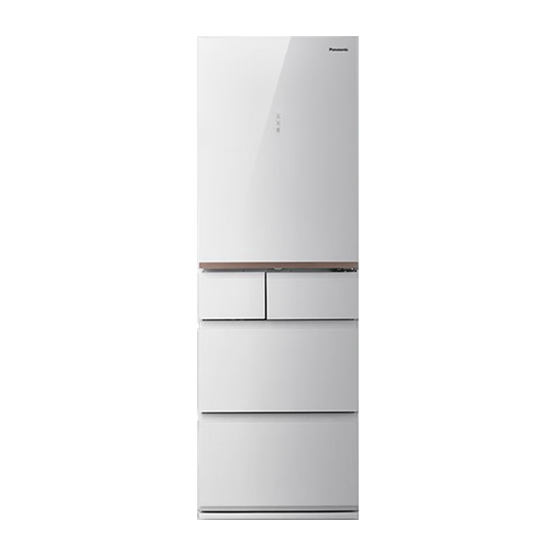 Panasonic multi-door refrigerator 435 liters ultra-thin embedded inverter air-cooled frost-free household automatic ice making TE43AXB-W white 435L glass panel