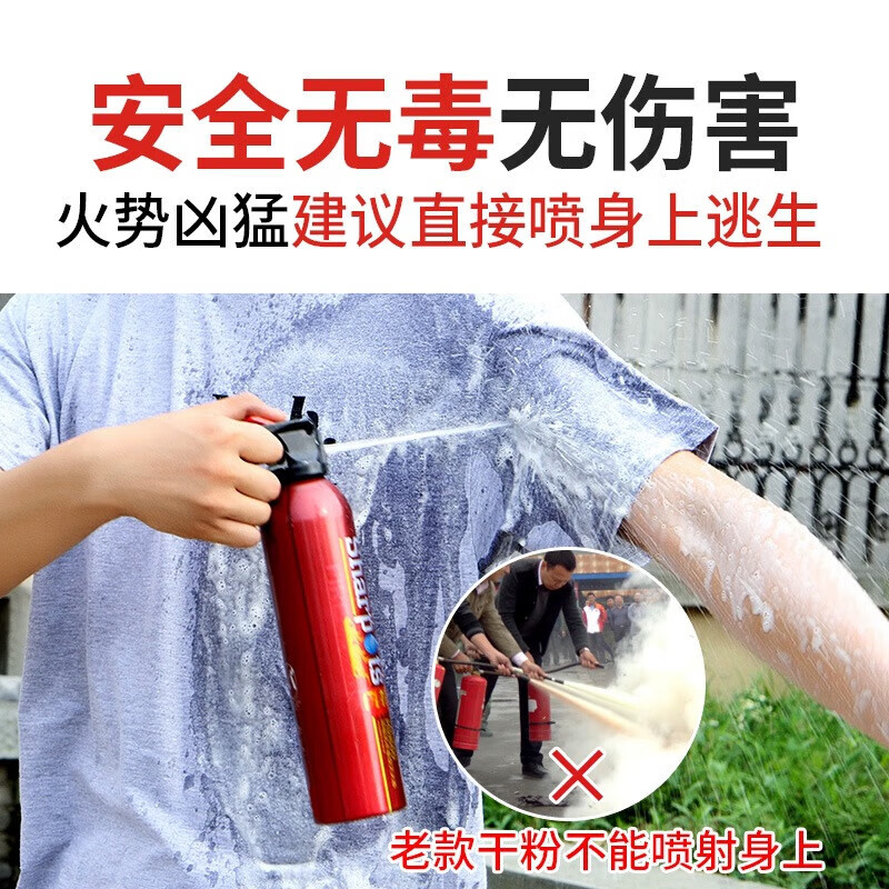 Car-mounted fire extinguisher, water-based, private car, high temperature resistant, small portable fire-fighting equipment, emergency 600ml 600ml, water-based, red
