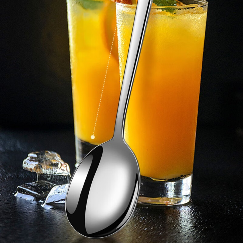 Meikejie Korean spoon stainless steel spoon tableware household spoon children's rice spoon set ins Korean version long handle spoon mixed color pack 4 pieces great value price limit 1 piece