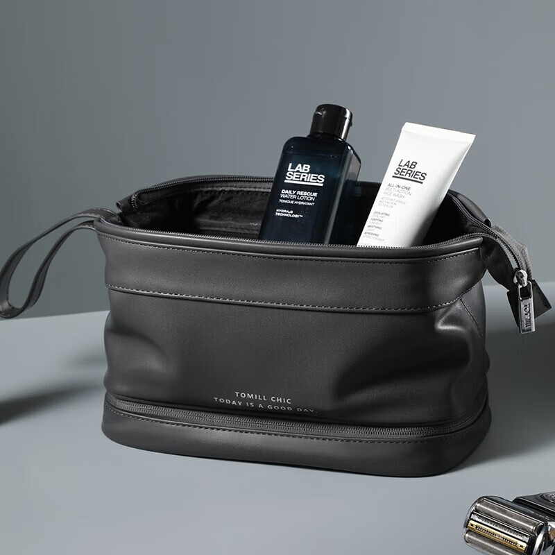 ToMill Toiletries Bag Men's Travel Toiletries Set Storage Bag Portable Large Capacity Cosmetic Bag Charlie Gray