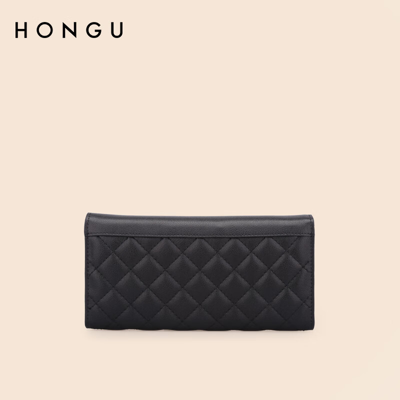 Honggu Wallet Women's Cowhide Long Wallet Tri-fold Multifunctional Diamond Clutch New Year's Birthday Gift