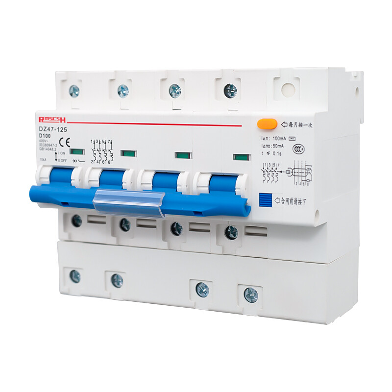 Shanghai People's three-phase leakage switch protection circuit breaker 100a three-phase four-wire air switch and leakage protection integrated DZ47LE 4p 125A