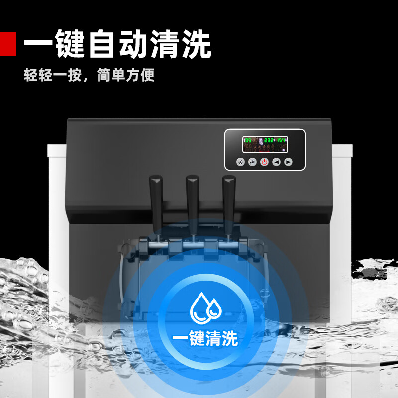 Xilaisheng Ice Cream Machine Commercial Ice Cream Machine Vertical Fully Automatic Cone Sundae Soft Desktop 56L Large Production Fresh Style Continuously Making 40-50 Pieces Silver BQY-4000