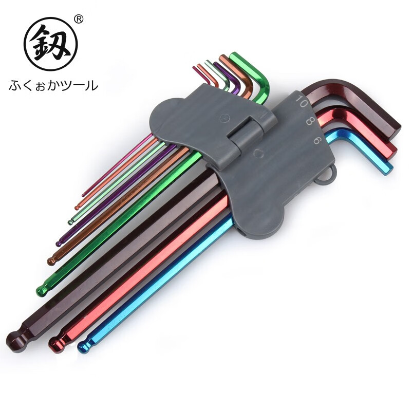 鰰 Fukuoka hexagonal wrench set ball head inner hexagonal combination special L-shaped hexagonal tool extended version FO-3302A