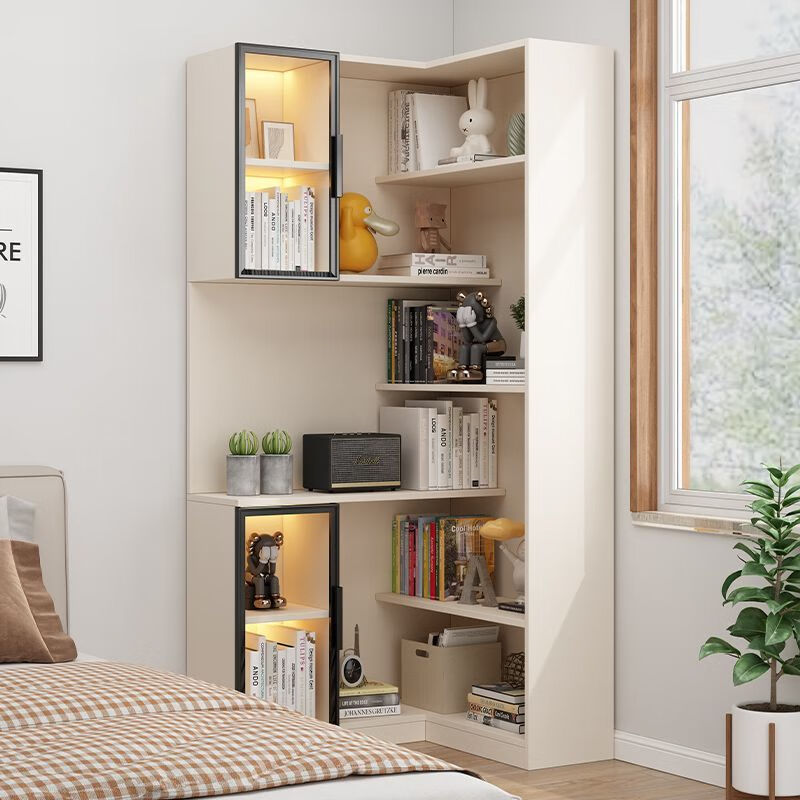 Saint-Louis solid wood corner cabinet corner cabinet corner storage cabinet floor-to-ceiling wall-integrated storage bedside corner bookcase can be customized solid wood multi-layer board style C3 left length 90*width 80*height 200
