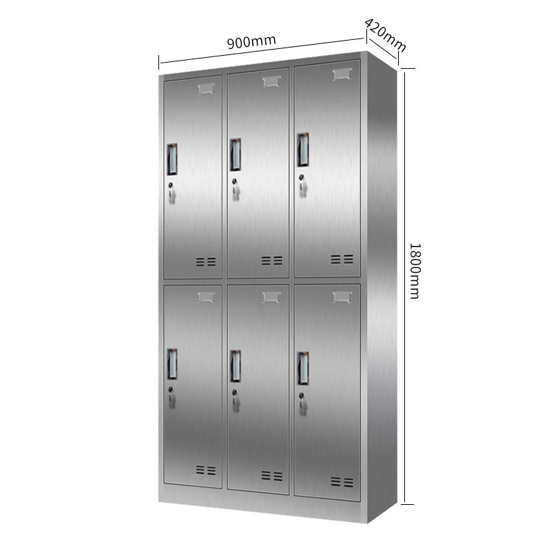 Jingku KINKOCCL201 stainless steel six-door storage cabinet 6-door industrial equipment cabinet workshop tool classification storage cabinet
