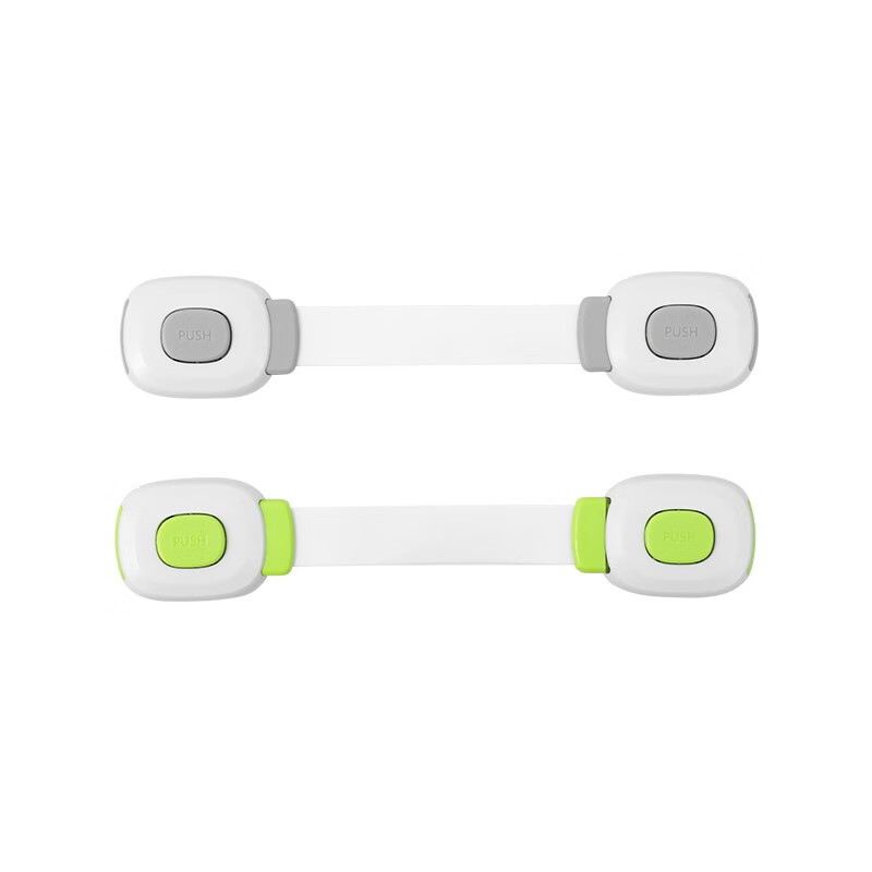 Shuang lock buckle white door bolt fixed lock door artifact simple plastic door buckle adhesive type punch-free snap latch light gray 2 pack