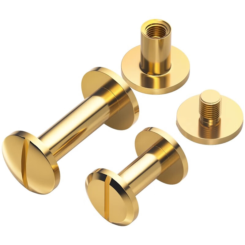 Tianzhuo Hardware pure brass screws and rivets flat locking arc head letter book nails belt photo album connection accessories M4 M4*6 head diameter 8 5 sets flat