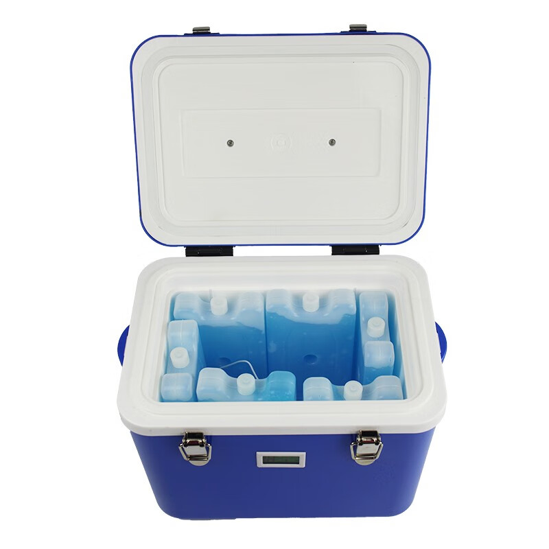 80 degree insulated box household refrigerator 8L medical supplies blood transport cold chain box 2 to 8 degrees refrigerated box breast milk preservation 8 liters with temperature display + 2 blue ice boxes + 8 ice bags