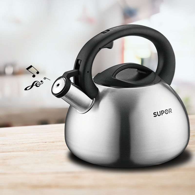 Supor 304 stainless steel kettle whistle kettle natural gas gas induction cooker universal whistle cooking kettle hot water kettle whistle kettle 3.5L