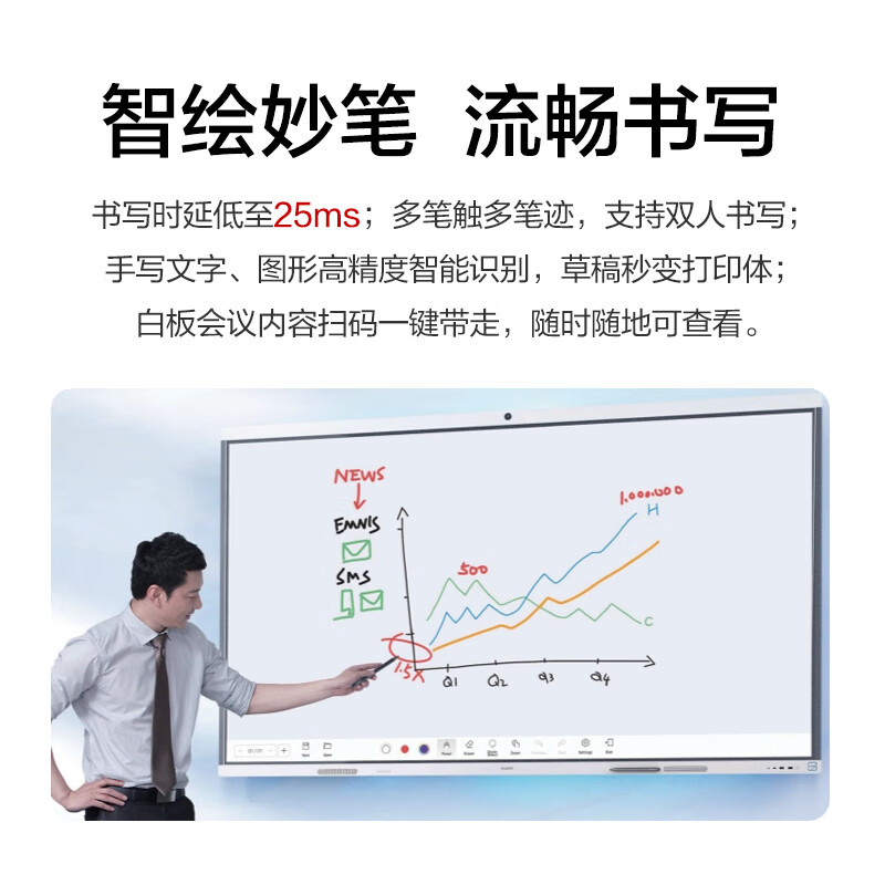 Huawei Conference Tablet All-in-one IdeaHub B2 Base 86-inch Smart Screen Conference TV Touch Touch Electronic Whiteboard IHB2-86IB Android + Win System
