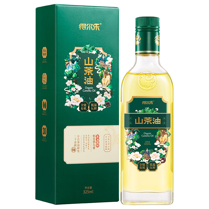 Delle Fidelity Camellia Oil Camellia Oil 325ml Organic Camellia Seed Oil Low Temperature Cold Pressed First Grade Edible Oil