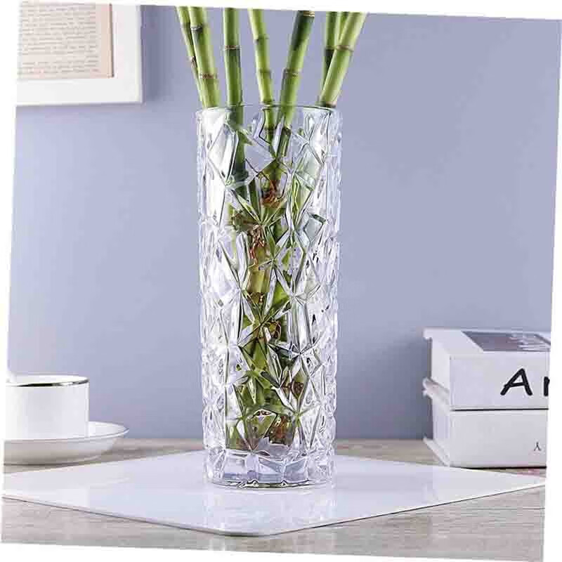 Stone tree rich bamboo vase transparent glass vase large hydroponic lily dried flower arrangement living room decoration 30 thick crystal cabbage