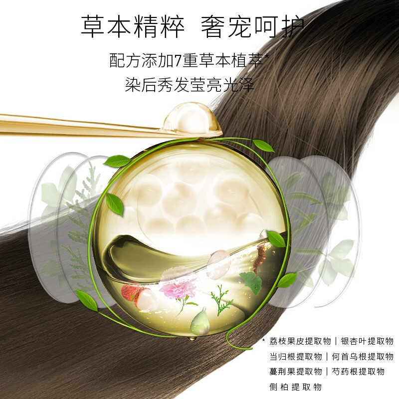 Schwarzkopf Nourishing Hair Dye Cream 4.05 Elegant Brown Gold Hair Dye Hair Cream Plant Ginseng Multiple Whitening Re-Dyeing