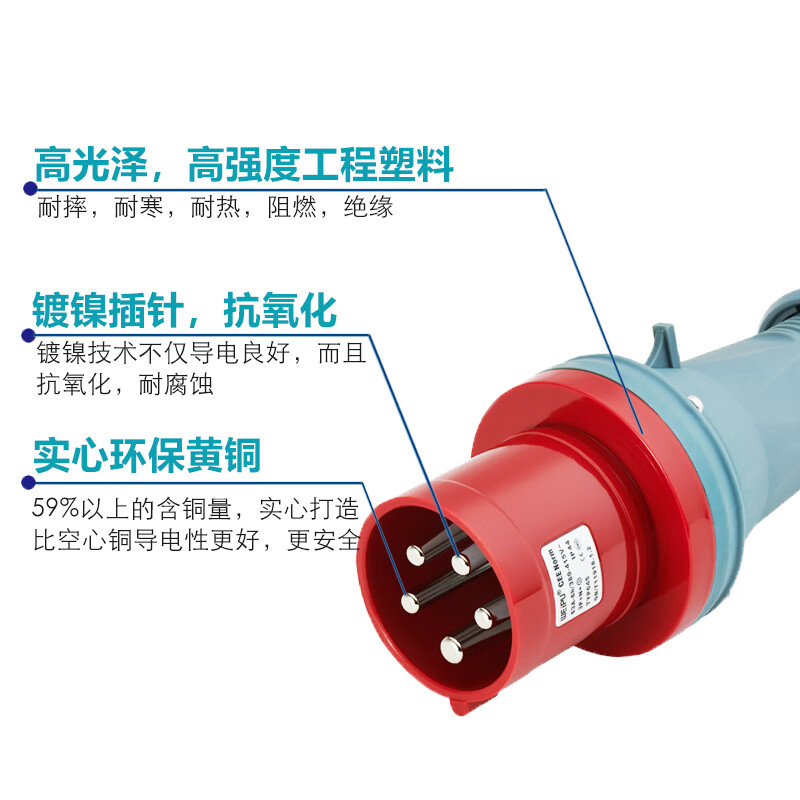 Weipu 63A3/4/5-core aviation industry plug connector 645TYP2923/5923/6923W 63A5-core plug IP44 TYP645