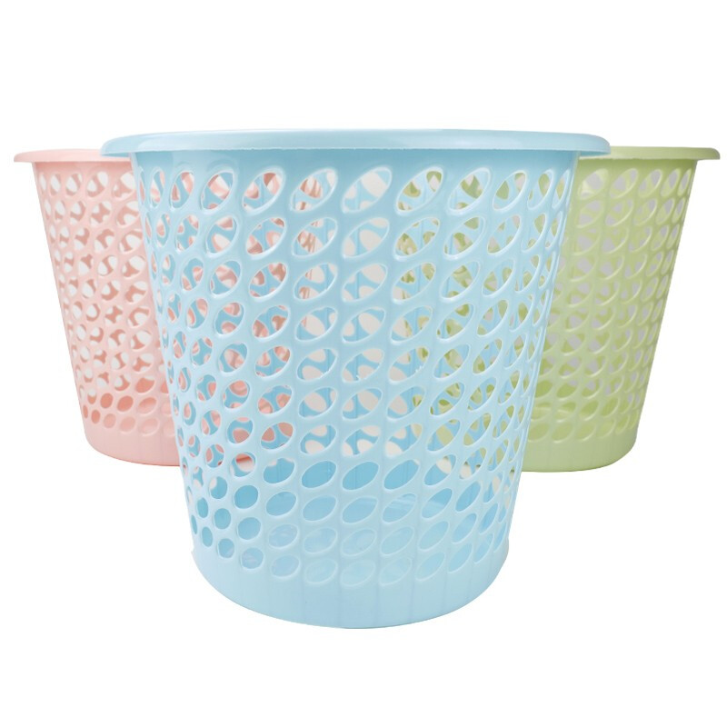 Hasdick commercial trash can in random colors (1 piece) simple and fashionable paper basket hollow trash can kitchen bathroom plastic trash can HKL-6