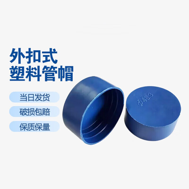 Beijing Times steel pipe plastic pipe cap plug round dust-proof thread blue steel bar protective sleeve pipe inner plug head plug PE inner diameter 48mm (pack of 10)