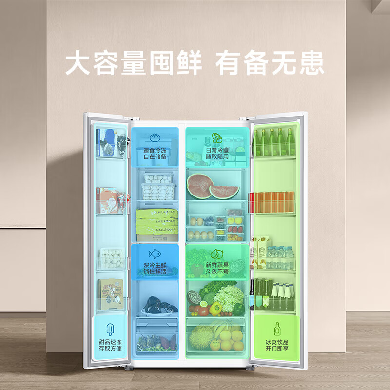 Xiaomi (MI) Mijia 616-liter refrigerator with double doors, large capacity, air-cooled, frost-free, sterilization and odor-free, first-class energy efficiency BCD-616WMSA