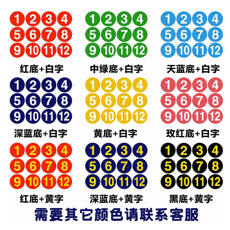 Masifo Waterproof PVC Number Sticker Diameter 5cm Number Sticker Number Table Number Event Number 1 to 50 (Blue Background with White Letters)