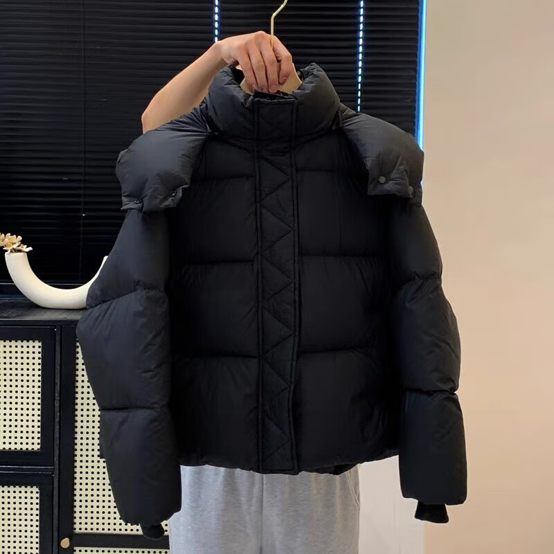 Weirou Boston Down Jacket Women's 2025 90 White Duck Down Puff Turtle Back Short Cloud Thick Loose Hooded Jacket White New National Standard Duck Down S (85-125 catties)