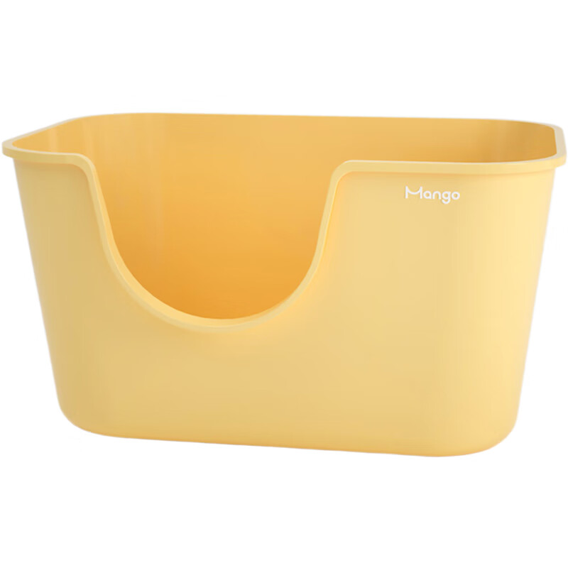 Mango pet large butter cat litter box extra large anti-splash cat toilet cat cat litter box cat poop large open cat litter box Mango yellow single basin