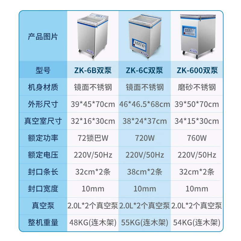 Naitong vacuum sealing machine commercial vacuum packaging machine household wet and dry food vacuum machine cooked food chicken, duck and goose plastic sealing machine large fully automatic sealing machine zk-320 single pump 34*9*23cm