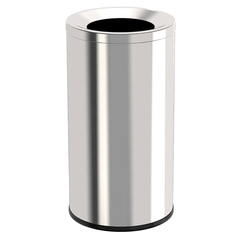 KUK stainless steel trash can 25*61cm oblique throw barrel outdoor shopping mall hotel vertical direct throw Hong Kong style barrel peel box
