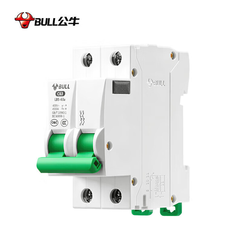 BULL air switch LB5-63a small C-type circuit breaker household air switch small main switch overload protection 2P 32A