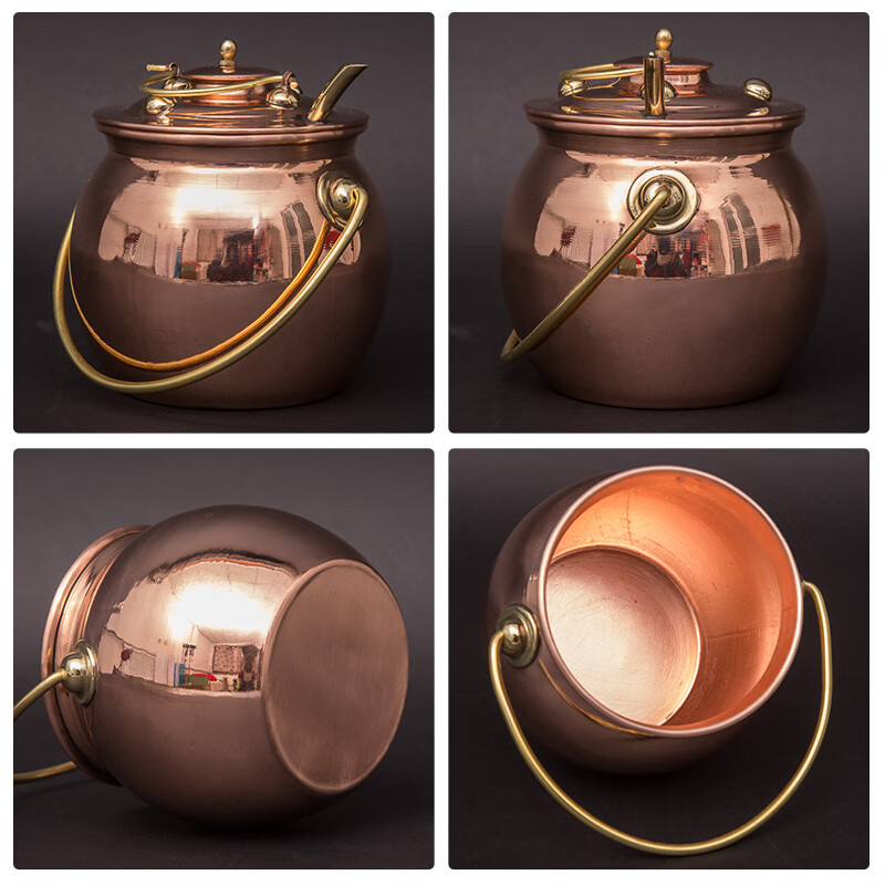 Warm wine pot Chinese style antique Chinese style household handmade red copper wine scalding thickened 1 jin wine warmer in winter half jin loaded main picture 2