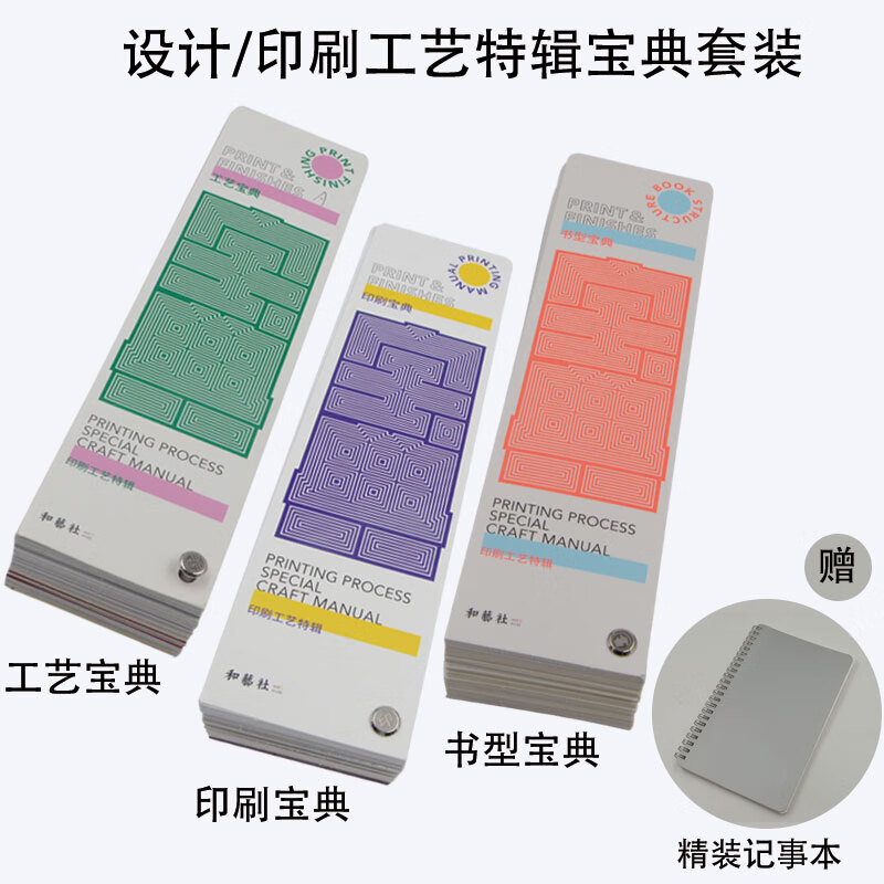 Ready stock, quick release. Heyishe printing technology book-shaped special collection. Standard graphic design outer packaging printing method. Beautiful book structure. Reference printing tool sample card manual. 300 real material processing and binding sample book case book. Book-shaped collection + printing collection + craft collection. Printing design manual.