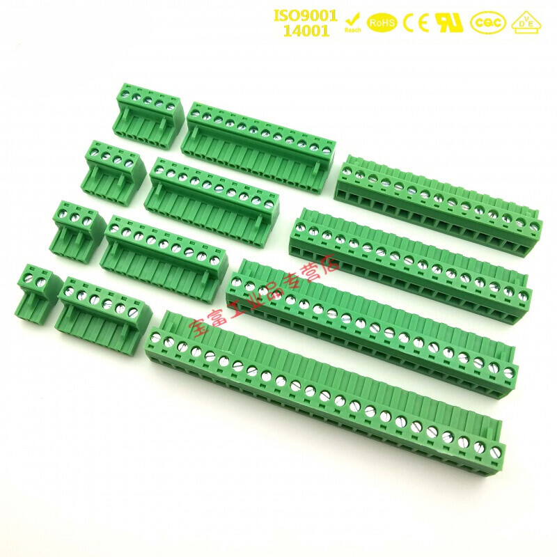 Customized suitable for 5.08mm Phoenix plug-in PCB terminal block KF2EDGK/MSTB2.5-ST copper connection 2EDGK-5.08-3P (50 pieces)