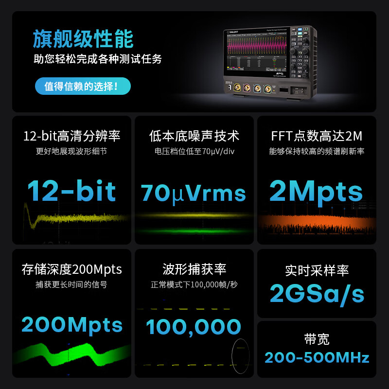 SIGLENT SDS2504X HD digital oscilloscope 500MHz bandwidth 4 channels 2G sampling