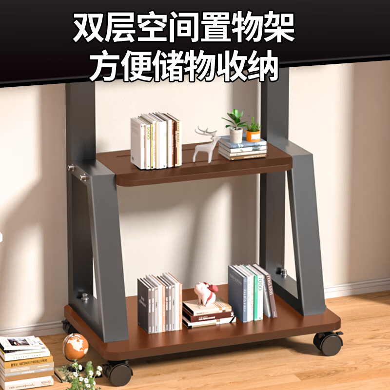 TV cart commercial display tablet all-in-one floor-standing mobile display rack punch-free vertical heightening bracket with wheels 32-55 inches with center support