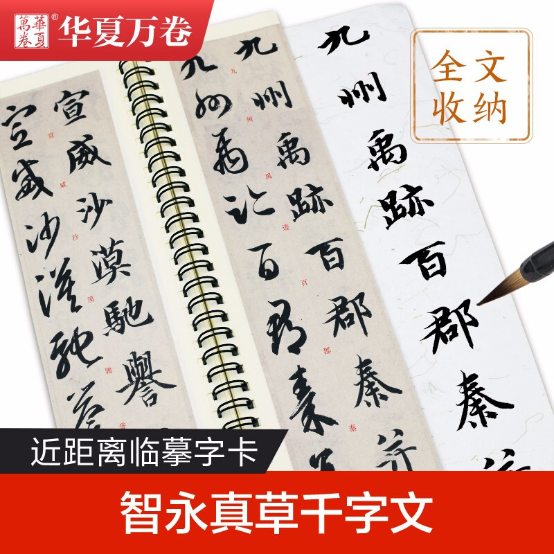 Huaxia Wanjuan Copybook, Close Copying Large Character Card, Zhiyong Zhencao Thousand-Character Copybook, Adult Beginner Cursive Introductory Pen, Hard Pen, Soft Pen, Writing Copy Copying Calligraphy Copybook