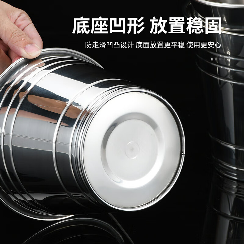 Pomelo thickened stainless steel ice bucket ice bucket KTV bar ice bucket single layer double-eared tiger head red wine beer fragrance with handle 2500ML