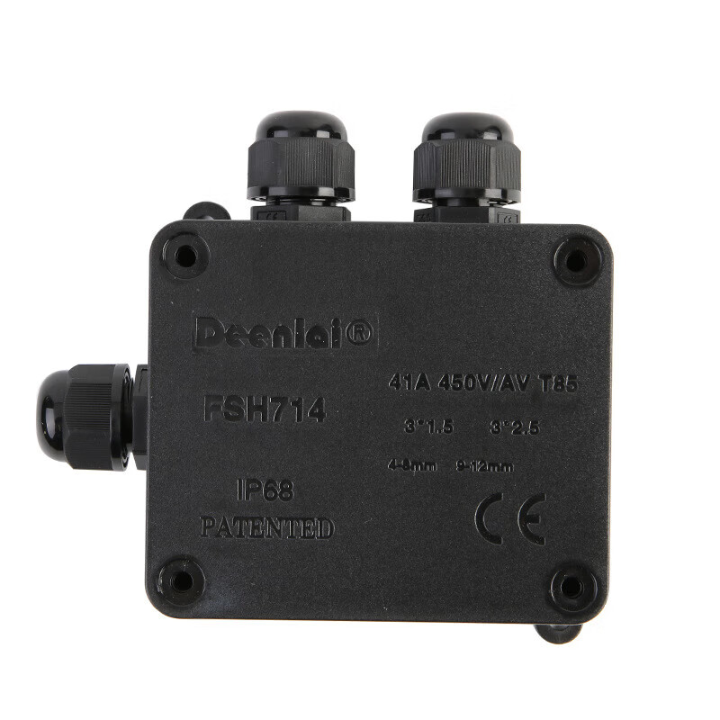 IP68 plastic waterproof junction box with one in and four out outdoor cable street light junction box four-way waterproof box FSH714-4P (PG9 4-8mm) 1 piece