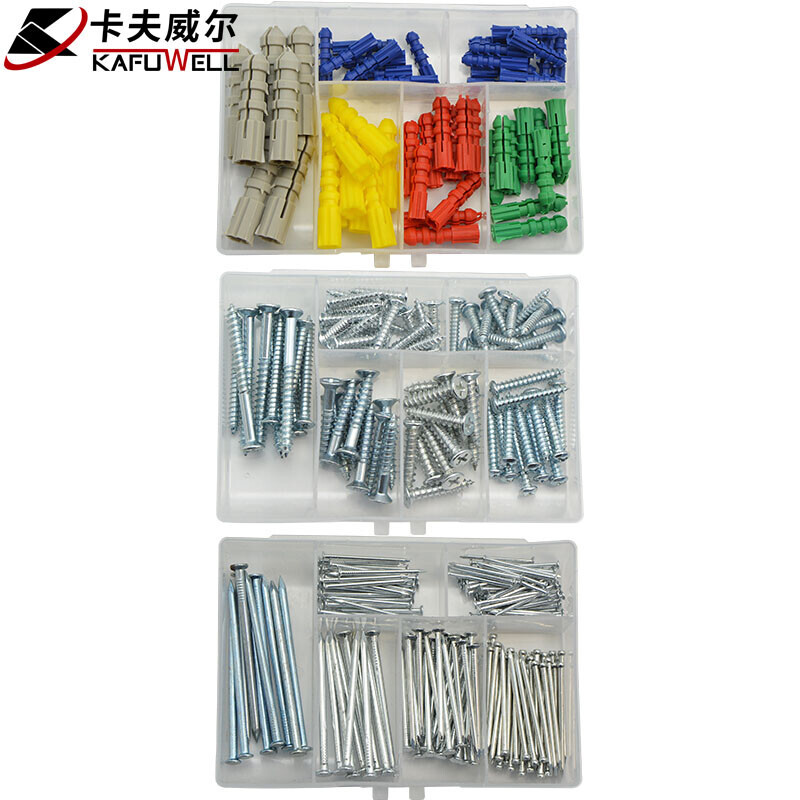 Kraftwell high-strength nylon expansion screws wood nails screws steel nails nail set 320PC NF2674
