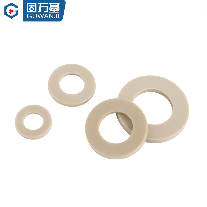 Guwanji PEEK high temperature resistant acid and alkali resistant insulating resin high strength plastic round screw flat washer gasket meson M2 (5 pieces)