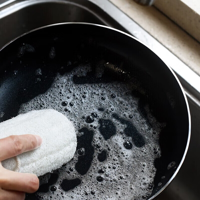 Ogilvy dishwashing pot brush, loofah pulp, dishwashing and pot cleaning tool, loofah segment brushing pot, scouring pad, loofah pulp, 3 pieces